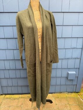 MaxSport Olive Green Open-Front Women's Cardigan with Pockets large